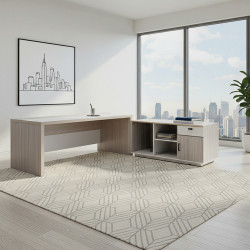 مكتب خشبي تنفيذي مع مساحة تخزين رمادي مكتب خشبي تنفيذي مع مساحة تخزين رمادي