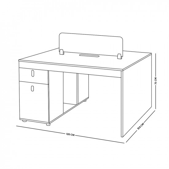 مكتب عمل مزدوج خشبي مع وحدات تخزين مكتب عمل مزدوج خشبي مع وحدات تخزين