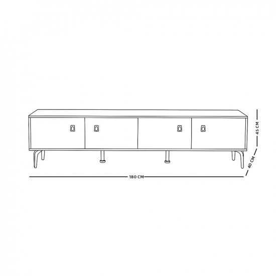وحدة تلفاز خشب عصرية بني 180 سم