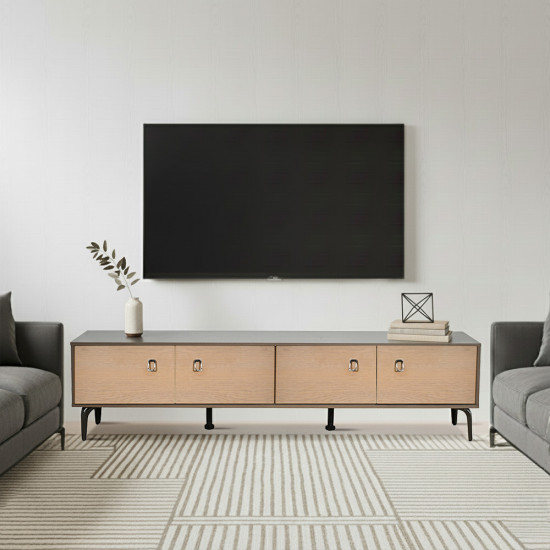 وحدة تلفاز خشب عصرية بني 180 سم