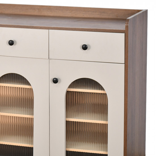 دولاب بوفيه خشب بأبواب زجاجية 120 سم دولاب بوفيه خشب بأبواب زجاجية 120 سم