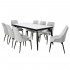 طاولة طعام رخام بأرجل معدنية 8 كراسي رمادي