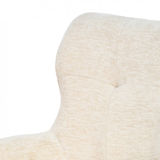 كرسي مفرد مودرن قماش بأرجل معدنية بيج