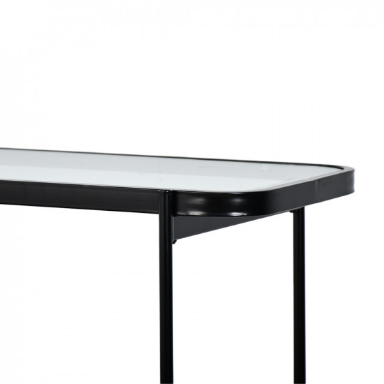 مدخل استقبال 2 دور خشب بسطح زجاجي 120 سم