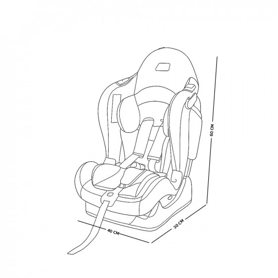 كرسي أطفال للسيارة بوليستر بهيكل بلاستيك مقوي