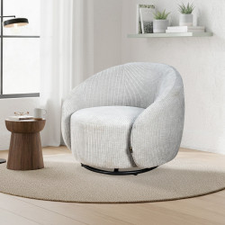 كرسي استرخاء دوار قماشي فاخر رمادي فاتح كرسي استرخاء دوار قماشي فاخر رمادي فاتح