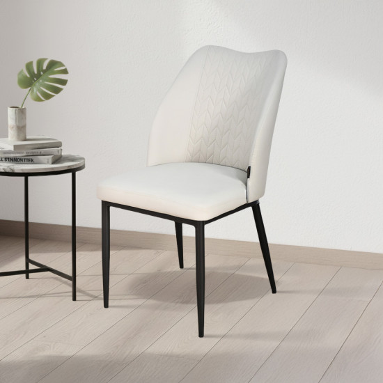 كرسي مفرد مودرن جلد بارجل معدنية رمادي