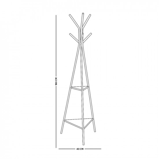 علاقة ملابس معدن برفوف خشبية مودرن أبيض