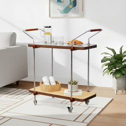 عربة تقديم 2 دور مودرن بسطح زجاجي عربة تقديم 2 دور مودرن بسطح زجاجي