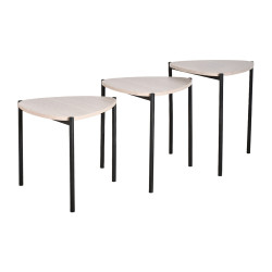 طقم طاولات خدمة 3 قطع خشب بأرجل معدنية طقم طاولات خدمة 3 قطع خشب بأرجل معدنية