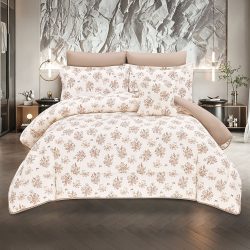 مفرش سرير ديڤا صيفي نفر 4 قطع تصميم زهور بيج هادئ مفرش سرير ديڤا صيفي نفر 4 قطع تصميم زهور بيج هادئ