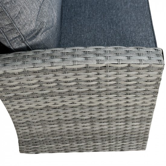 جلسة خارجية 7 مقاعد راتان وطاولة بسطح زجاجي