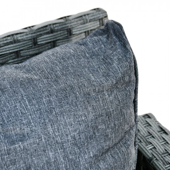 جلسة خارجية 7 مقاعد راتان وطاولة بسطح زجاجي