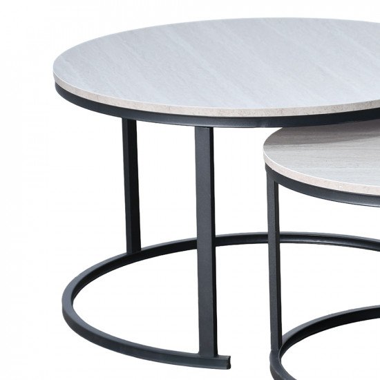 طقم طاولات خدمة 2 قطعة خشبي رمادي طقم طاولات خدمة 2 قطعة خشبي رمادي