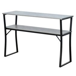 مدخل أستقبال خشبي 2 دور بهيكل معدني رمادي مدخل أستقبال خشبي 2 دور بهيكل معدني رمادي