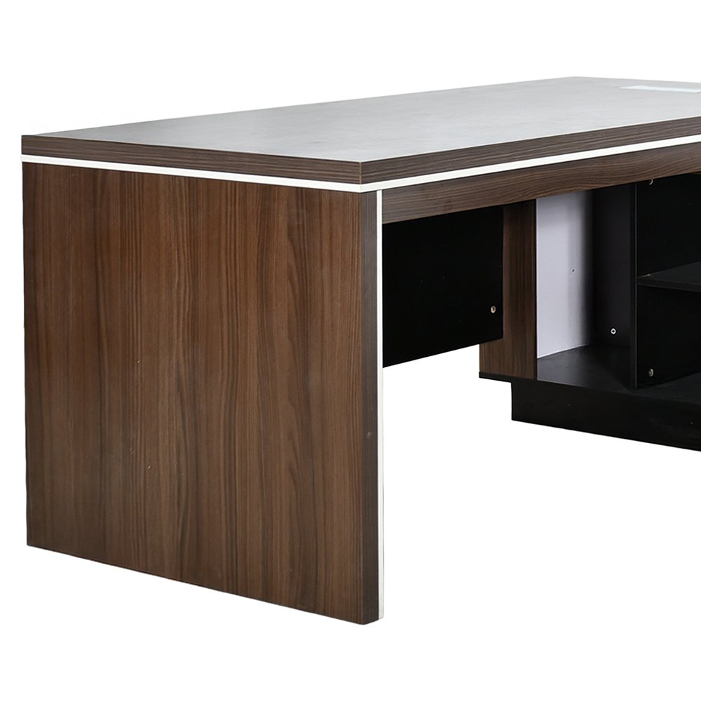 مكتب خشبي تنفيذي مودرن مع وحدات تخزين بني مكتب خشبي تنفيذي مودرن مع وحدات تخزين بني