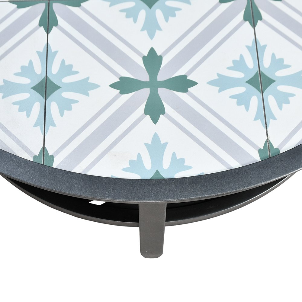 جلسة خارجية معدنية 4 مقاعد كراسي دوارة مع طاولة