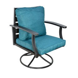 جلسة خارجية معدنية 4 مقاعد كراسي دوارة مع طاولة