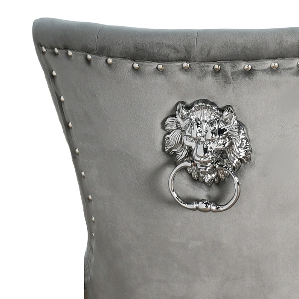 طاولة طعام فاخرة رخام بأرجل معدنية 8 كراسي رمادي