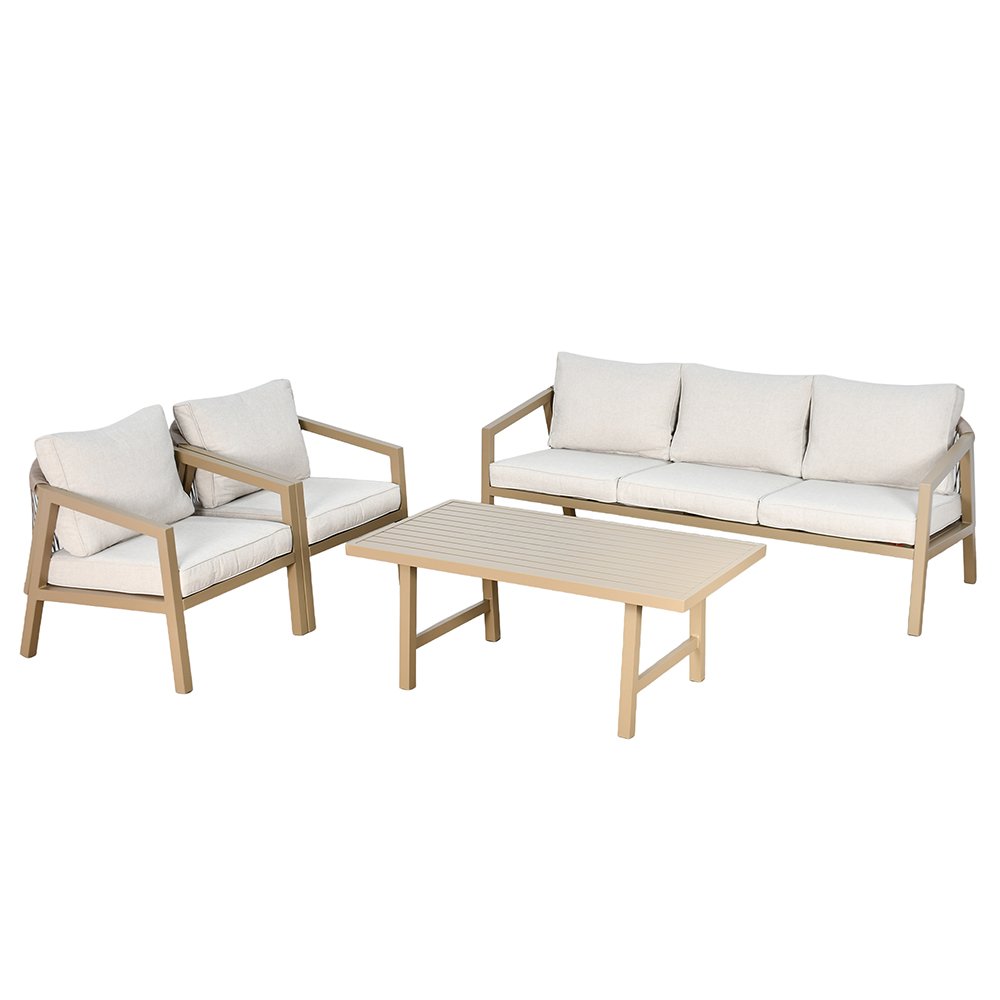 جلسة خارجية معدنية مودرن 5 مقعد وطاولة كافيه