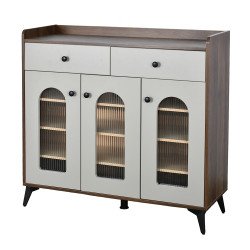 دولاب بوفيه خشب بأبواب زجاجية 100 سم دولاب بوفيه خشب بأبواب زجاجية 100 سم