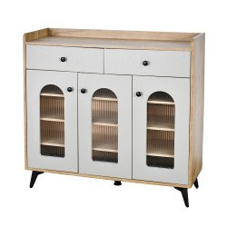 دولاب بوفيه خشب بأبواب زجاجية 100 سم دولاب بوفيه خشب بأبواب زجاجية 100 سم