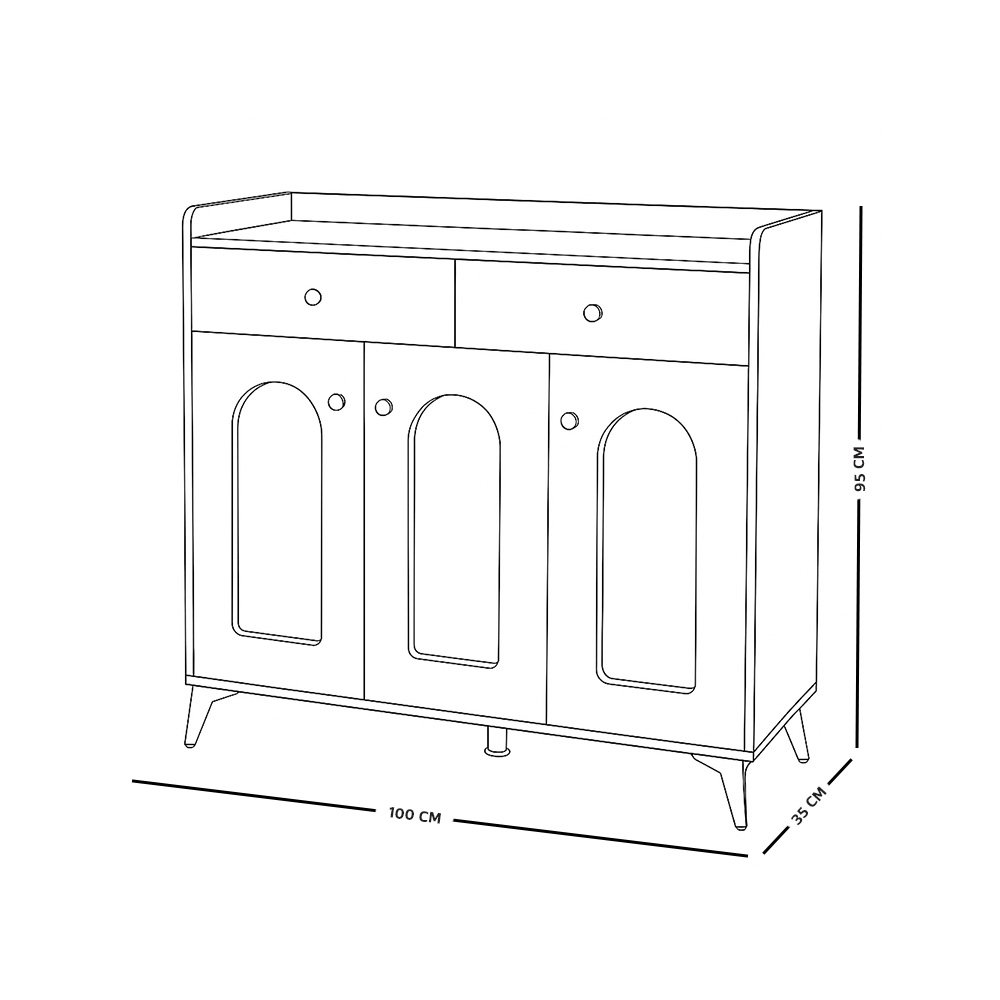 دولاب بوفيه خشب بأبواب زجاجية 100 سم دولاب بوفيه خشب بأبواب زجاجية 100 سم