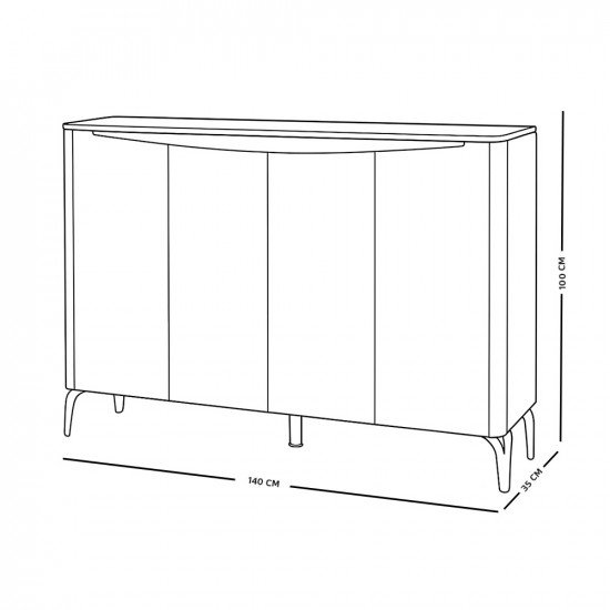 دولاب متعدد الاستخدام سطح رخامي رمادي 140 سم