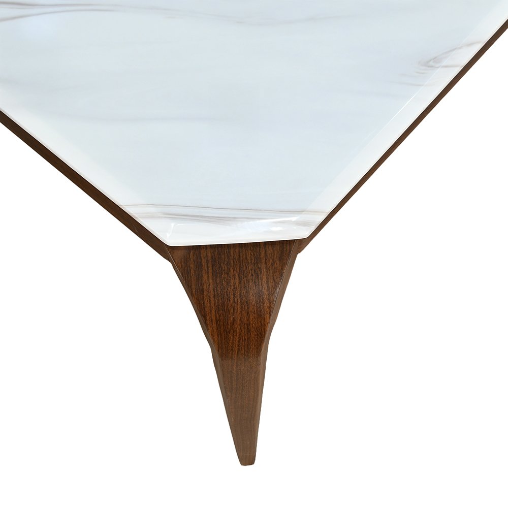 طاولة طعام رخام بأرجل معدنية 6 كراسي بيج 