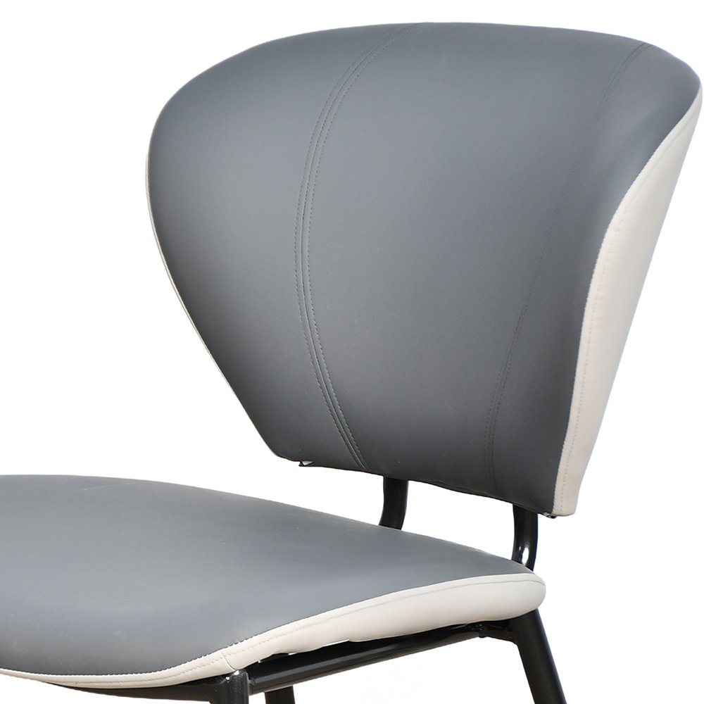 كرسي مفرد مودرن جلد بأرجل معدنية رمادي كرسي مفرد مودرن جلد بأرجل معدنية رمادي