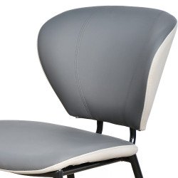 كرسي مفرد مودرن جلد بأرجل معدنية رمادي كرسي مفرد مودرن جلد بأرجل معدنية رمادي