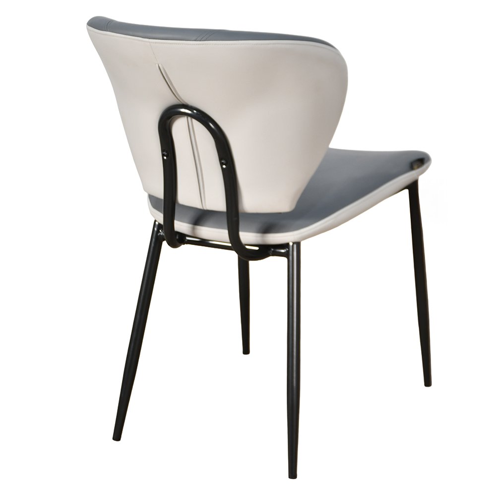 كرسي مفرد مودرن جلد بأرجل معدنية رمادي كرسي مفرد مودرن جلد بأرجل معدنية رمادي