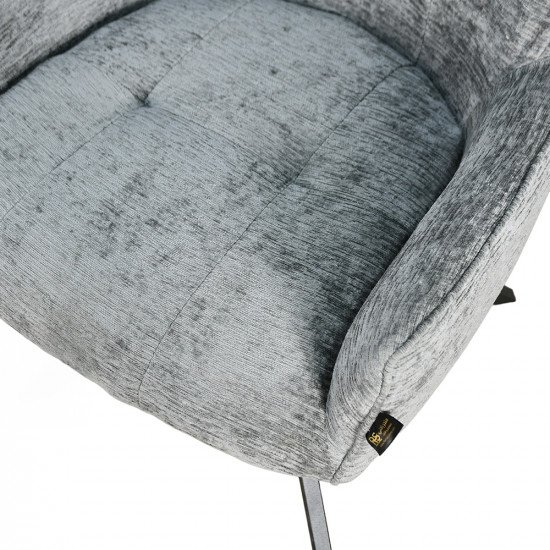 كرسي مفرد قماشي بقاعدة معدنية رمادي غامق