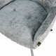 كرسي مفرد قماشي بقاعدة معدنية رمادي غامق