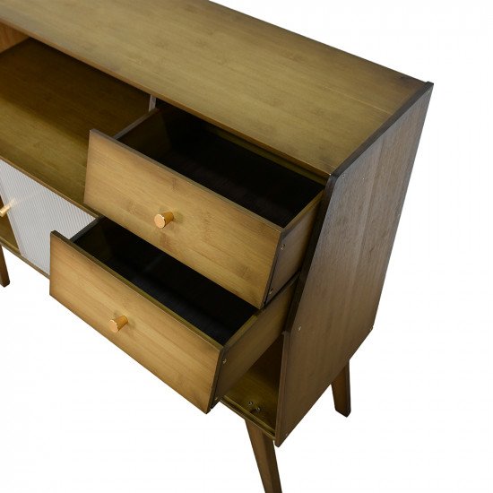 وحدة كوفي مودرن مع أدراج بأبواب زجاجية بني وحدة كوفي مودرن مع أدراج بأبواب زجاجية بني