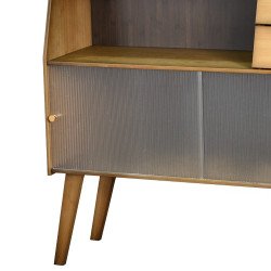 وحدة كوفي مودرن مع أدراج بأبواب زجاجية بني وحدة كوفي مودرن مع أدراج بأبواب زجاجية بني