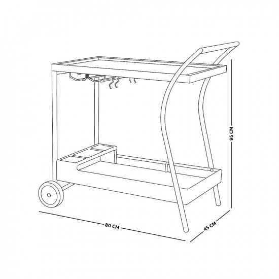 عربة تقديم 2 دور معدن وراتان بسطح زجاجي عربة تقديم 2 دور معدن وراتان بسطح زجاجي