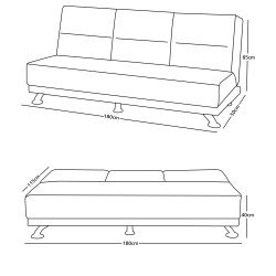 كنبة قابلة للتعديل إلى سرير بطاولة مدمجة - رمادي غامق