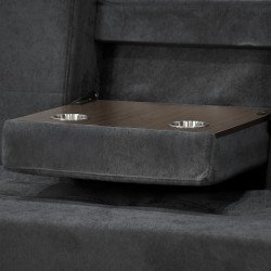 كنبة قابلة للتعديل إلى سرير بطاولة مدمجة - رمادي غامق