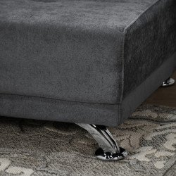 كنبة قابلة للتعديل إلى سرير بطاولة مدمجة - رمادي غامق