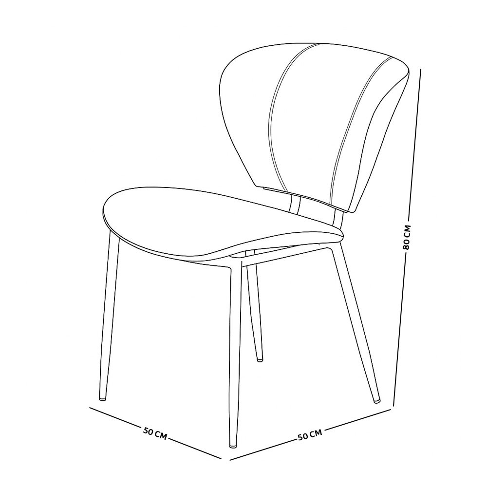 كرسي مفرد مودرن جلد بأرجل معدنية رمادي