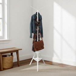 علاقة ملابس معدنية أبيض 180 سم علاقة ملابس معدنية أبيض 180 سم