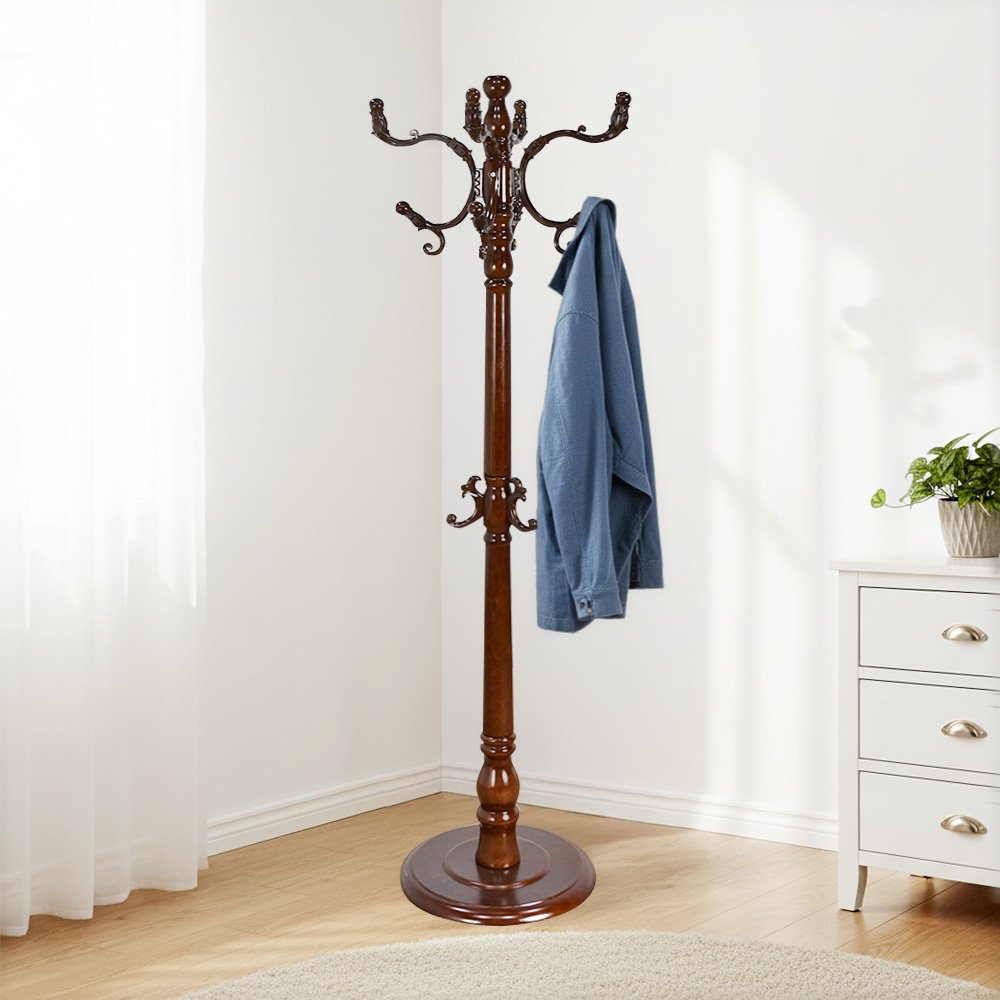 علاقة ملابس خشبية بني 180 سم علاقة ملابس خشبية بني 180 سم