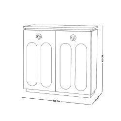 دولاب متعدد الاستخدام خشب بسطح زجاج 100  سم