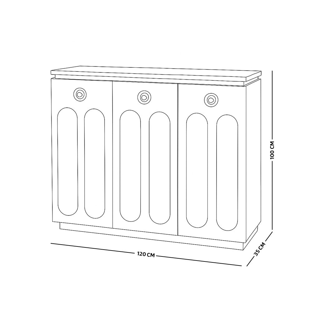دولاب متعدد الاستخدام خشب بسطح زجاج 120 سم