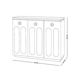 دولاب متعدد الاستخدام خشب بسطح زجاج 120 سم
