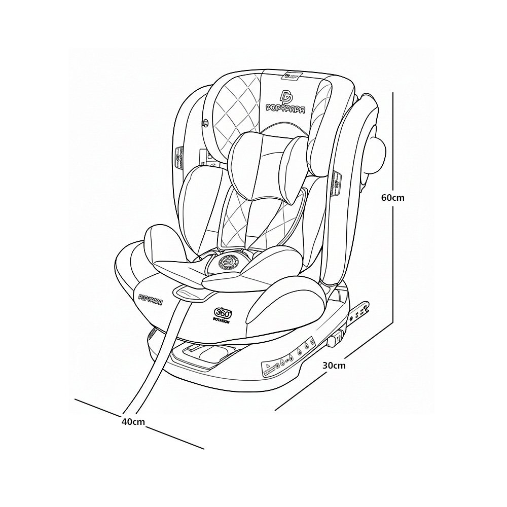 كرسي أطفال للسيارة بوليستر بهيكل بلاستيك مقوي