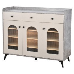 دولاب بوفيه خشب بأبواب زجاجية 120 سم دولاب بوفيه خشب بأبواب زجاجية 120 سم