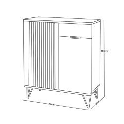 دولاب متعدد الاستخدام خشبي بسطح سيراميك 80 سم