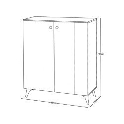 دولاب متعدد الاستخدام خشب بسطح سيراميك 80 سم